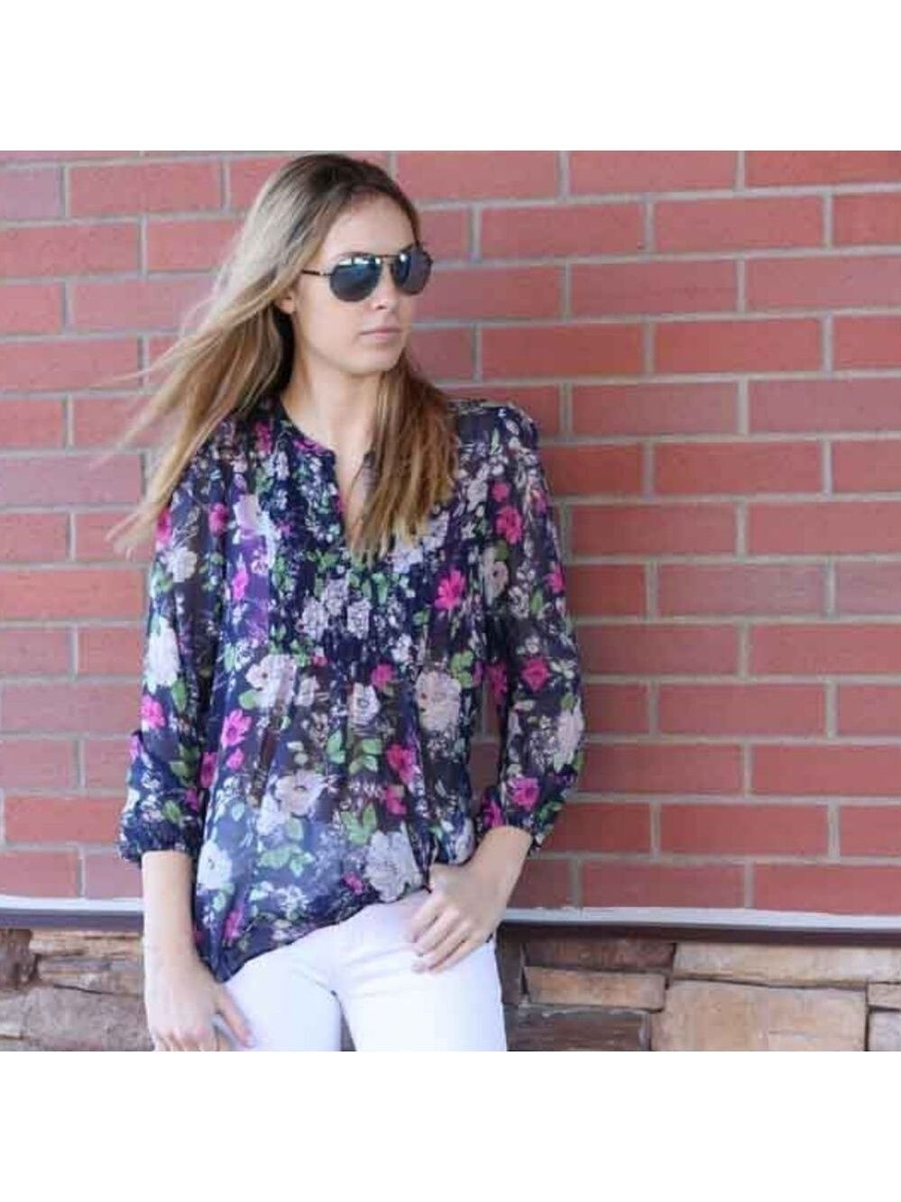 New Joie Loftis Floral Silk Blouse